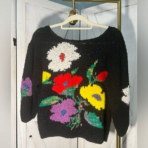 Floral Black Sweater